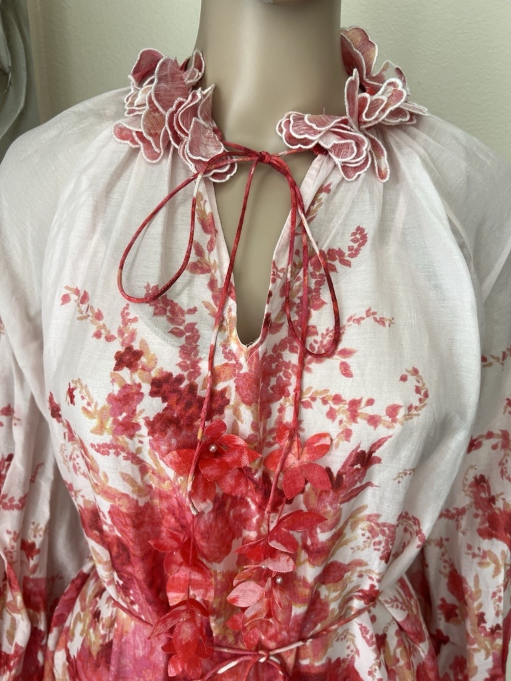 ZIMMERMANN High Tide Lantern Mini Dress $1,100 Floral Ruffle Tiered 0 AU - US 4 - Picture 11 of 12